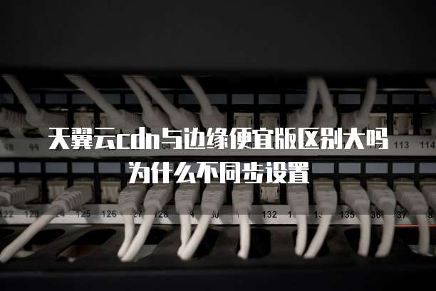 天翼云cdn与边缘便宜版区别大吗为什么不同步设置
