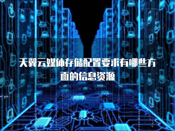 天翼云媒体存储配置要求有哪些方面的信息资源