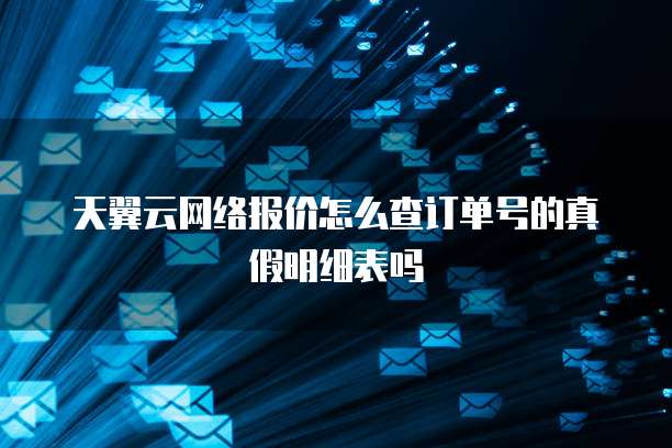 天翼云网络报价怎么查订单号的真假明细表吗