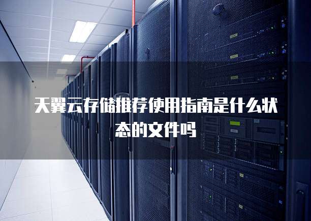 天翼云存储推荐使用指南是什么状态的文件吗