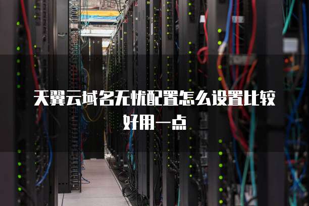 天翼云域名无忧配置怎么设置比较好用一点