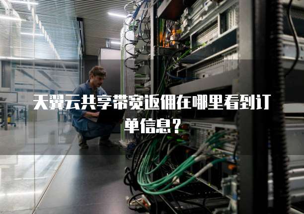 天翼云共享带宽返佣在哪里看到订单信息?