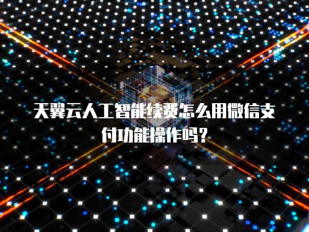 天翼云人工智能续费怎么用微信支付功能操作吗?