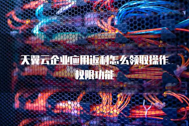 天翼云企业应用返利怎么领取操作权限功能