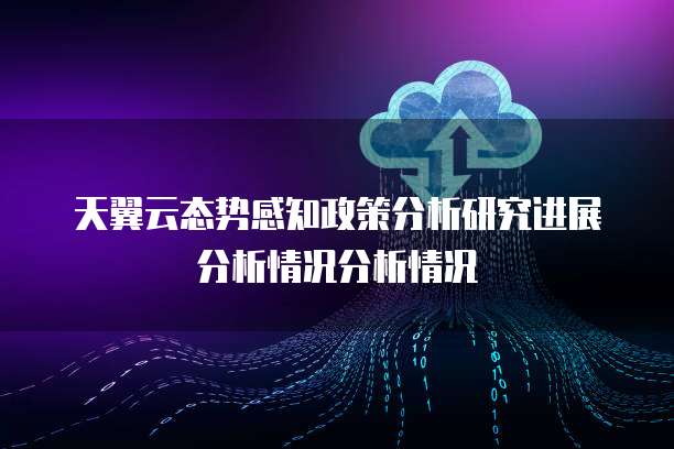天翼云态势感知政策分析研究进展分析情况分析情况
