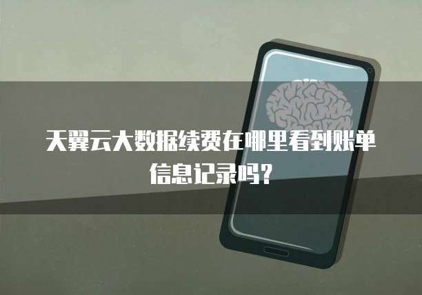 天翼云大数据续费在哪里看到账单信息记录吗?