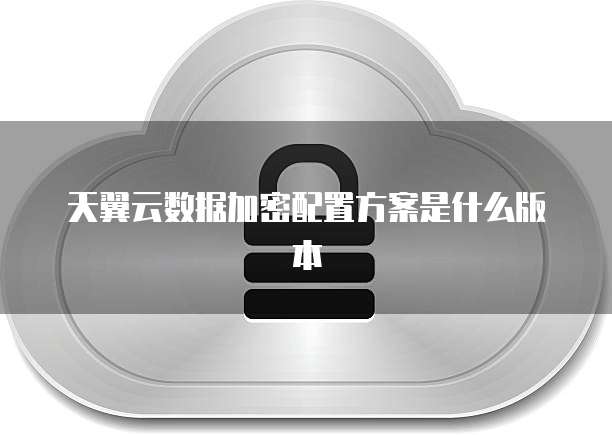 天翼云数据加密配置方案是什么版本