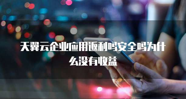 天翼云企业应用返利吗安全吗为什么没有收益