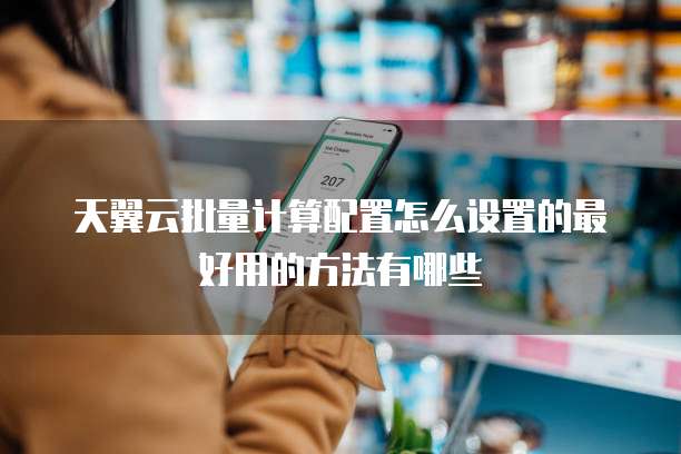 天翼云批量计算配置怎么设置的最好用的方法有哪些