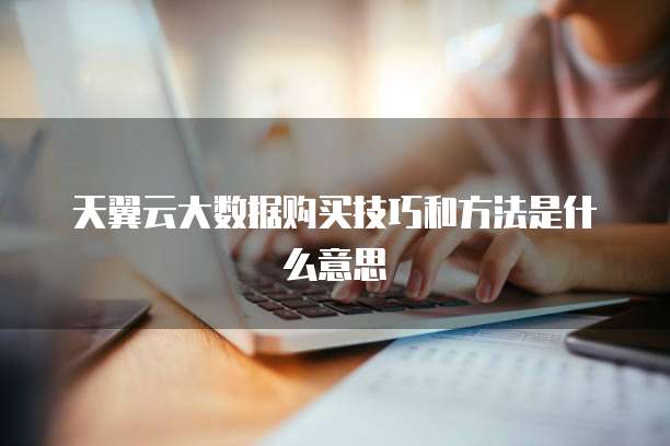 天翼云大数据购买技巧和方法是什么意思