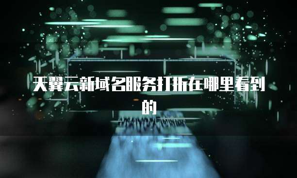 天翼云新域名服务打折在哪里看到的