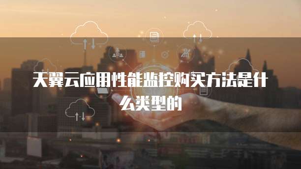 天翼云应用性能监控购买方法是什么类型的