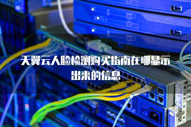 天翼云人脸检测购买指南在哪显示出来的信息