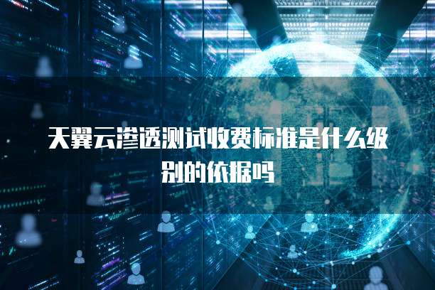 天翼云渗透测试收费标准是什么级别的依据吗