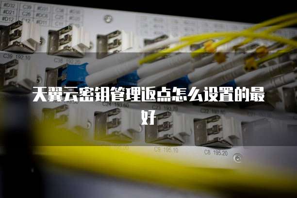 天翼云密钥管理返点怎么设置的最好