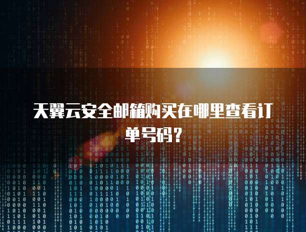 天翼云安全邮箱购买在哪里查看订单号码?