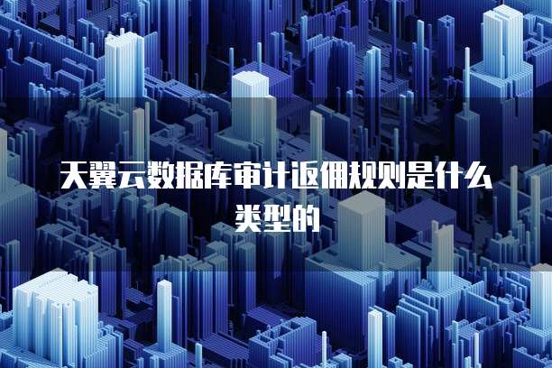 天翼云数据库审计返佣规则是什么类型的