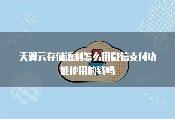天翼云存储返利怎么用微信支付功能使用的钱吗