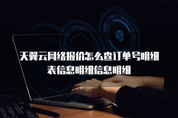天翼云网络报价怎么查订单号明细表信息明细信息明细