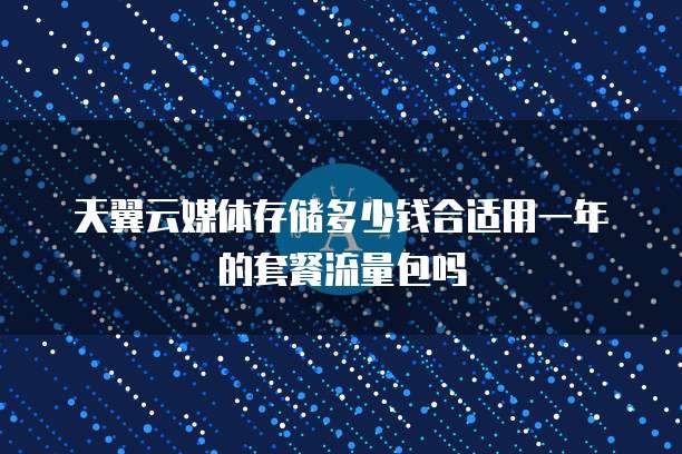 天翼云媒体存储多少钱合适用一年的套餐流量包吗