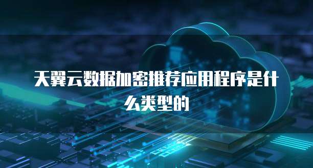 天翼云数据加密推荐应用程序是什么类型的