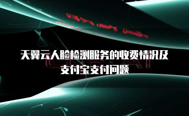天翼云人脸检测服务的收费情况及支付宝支付问题
