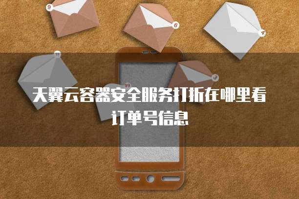 天翼云容器安全服务打折在哪里看订单号信息