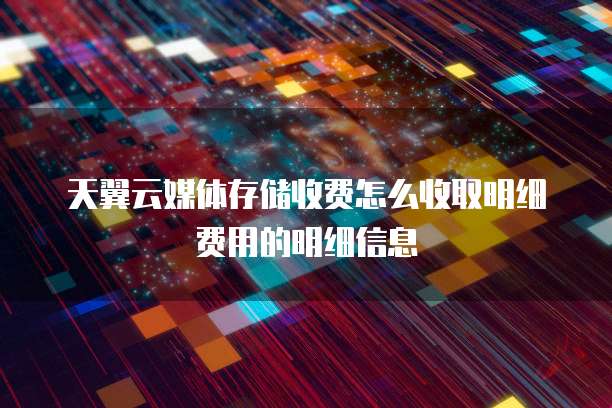天翼云媒体存储收费怎么收取明细费用的明细信息