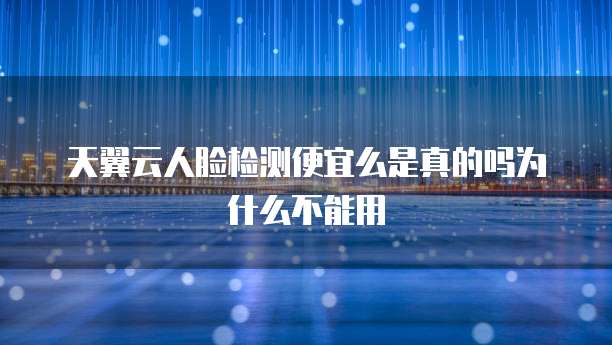 天翼云人脸检测便宜么是真的吗为什么不能用