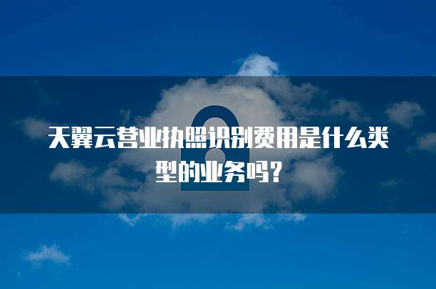 天翼云营业执照识别费用是什么类型的业务吗?