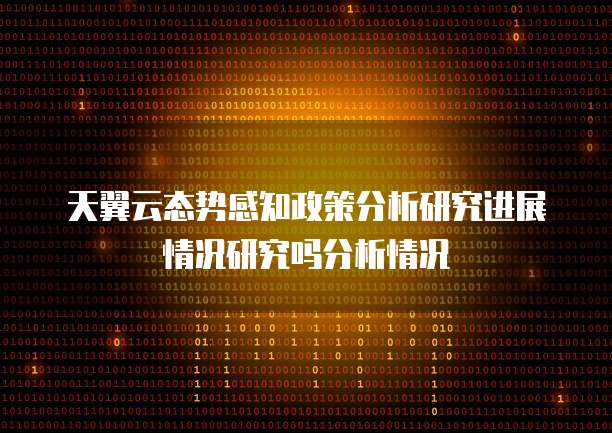 天翼云态势感知政策分析研究进展情况研究吗分析情况