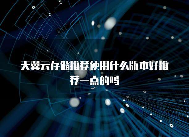 天翼云存储推荐使用什么版本好推荐一点的吗