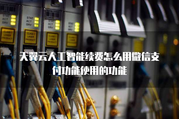 天翼云人工智能续费怎么用微信支付功能使用的功能