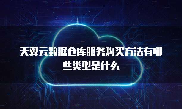 天翼云数据仓库服务购买方法有哪些类型是什么