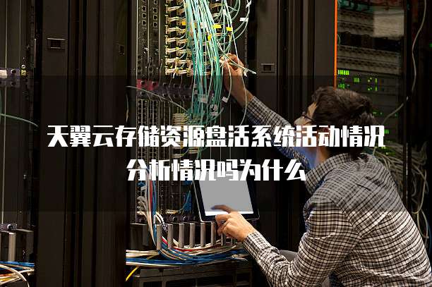 天翼云存储资源盘活系统活动情况分析情况吗为什么