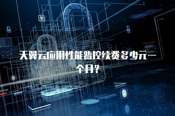 天翼云应用性能监控续费多少元一个月?