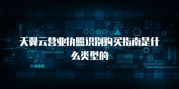 天翼云营业执照识别购买指南是什么类型的