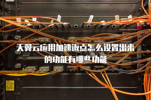 天翼云应用加速返点怎么设置出来的功能有哪些功能