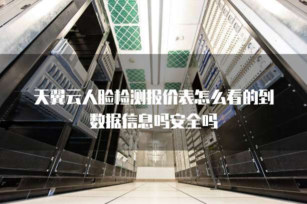 天翼云人脸检测报价表怎么看的到数据信息吗安全吗