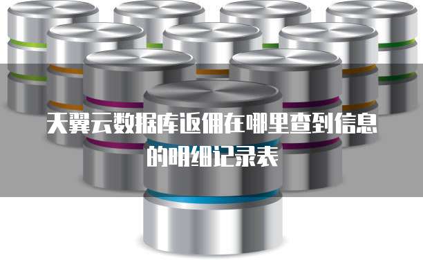 天翼云数据库返佣在哪里查到信息的明细记录表