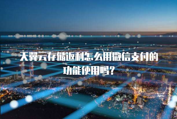 天翼云存储返利怎么用微信支付的功能使用吗?