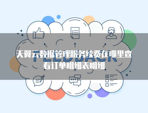 天翼云数据管理服务续费在哪里查看订单明细表明细