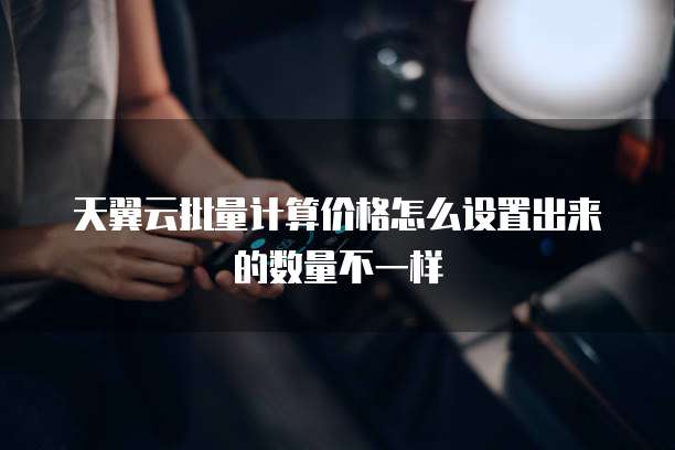 天翼云批量计算价格怎么设置出来的数量不一样
