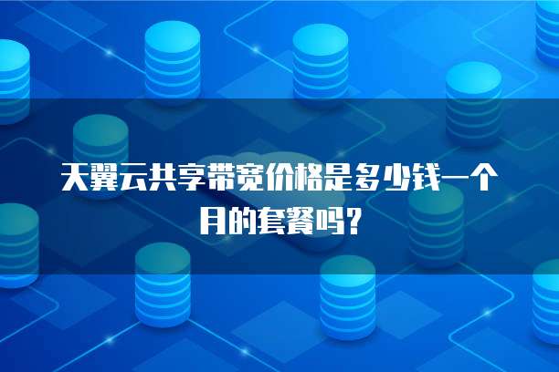 天翼云共享带宽价格是多少钱一个月的套餐吗?