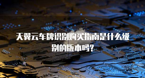 天翼云车牌识别购买指南是什么级别的版本吗？