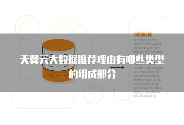 天翼云大数据推荐理由有哪些类型的组成部分