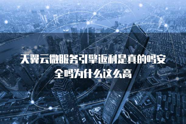 天翼云微服务引擎返利是真的吗安全吗为什么这么高
