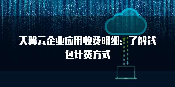 天翼云企业应用收费明细:了解钱包计费方式