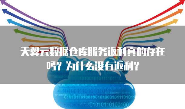 天翼云数据仓库服务返利真的存在吗?为什么没有返利?