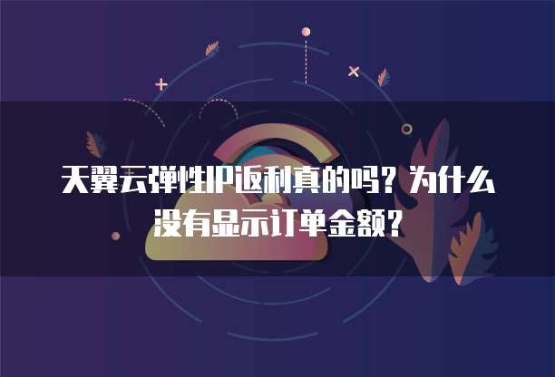 天翼云弹性IP返利真的吗?为什么没有显示订单金额?